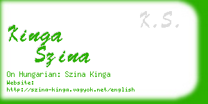 kinga szina business card